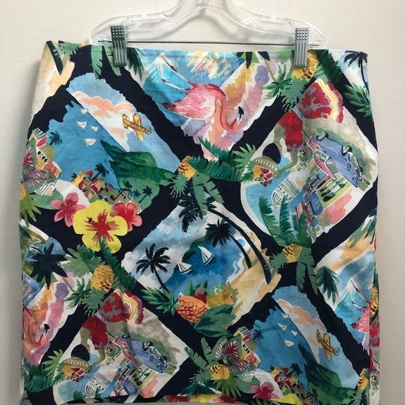Tropical Print Skirt - Picture 2 of 4